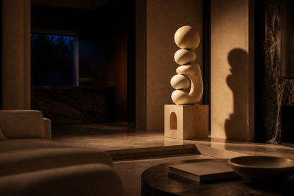 Flessa — white marble sculpture by 1-OPH