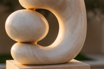 Flessa — white marble sculpture by 1-OPH
