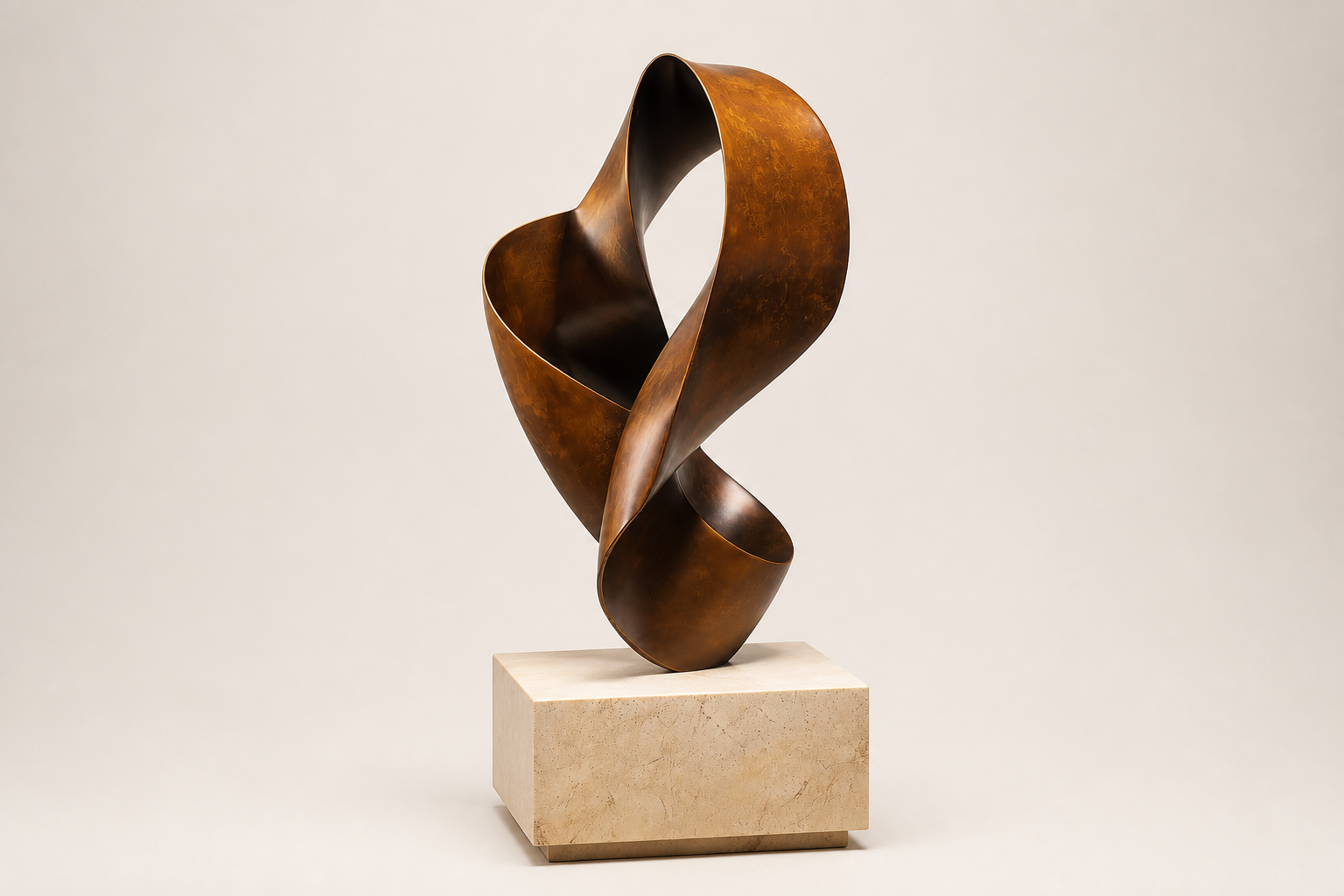Mizar — Bronze on travertine sculpture by 1-OPH