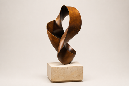 Mizar — Bronze on travertine sculpture by 1-OPH