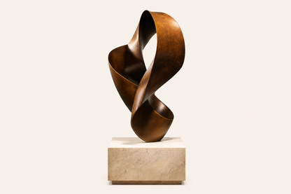 Mizar — Bronze on travertine sculpture by 1-OPH