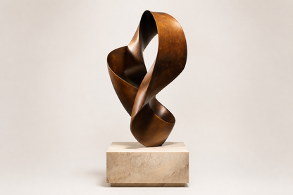 Mizar — Bronze on travertine sculpture by 1-OPH