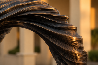 Arenal — Bronze on Nero Marquina marble sculpture by 1-OPH