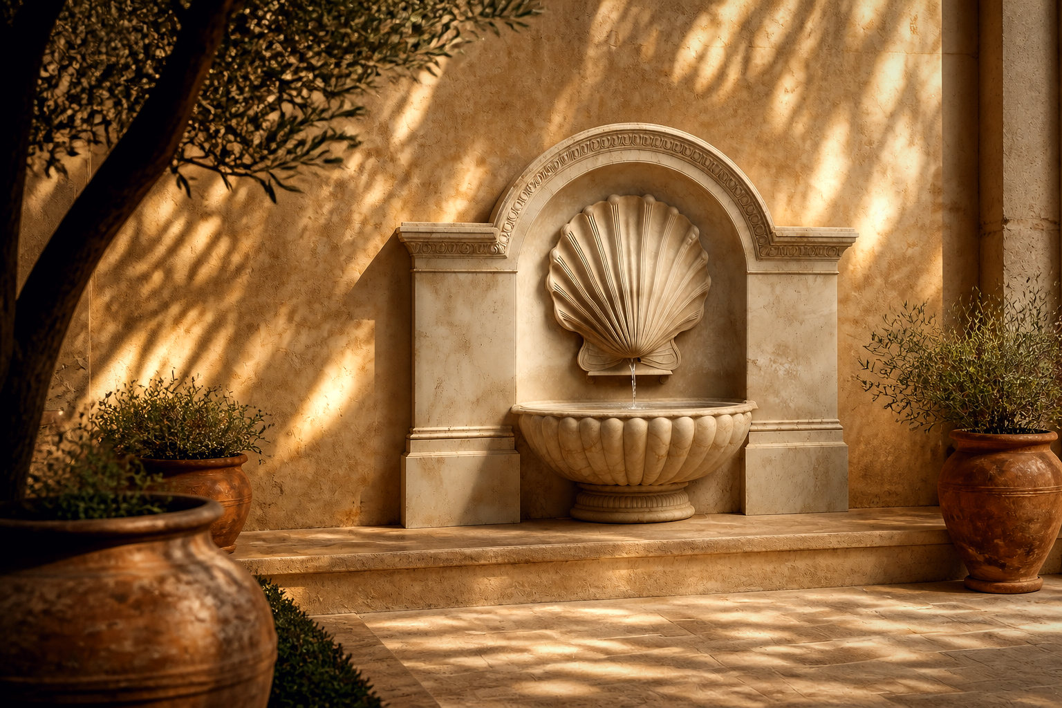 Shizuku — limestone wall fountain by 1-OPH