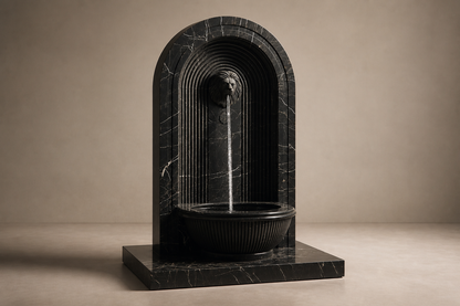Tsuyu — nero marquina marble wall fountain by 1-OPH