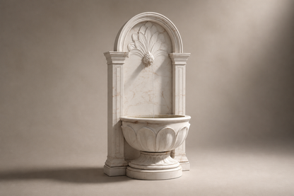 Raheeq — white marble wall fountain by 1-OPH