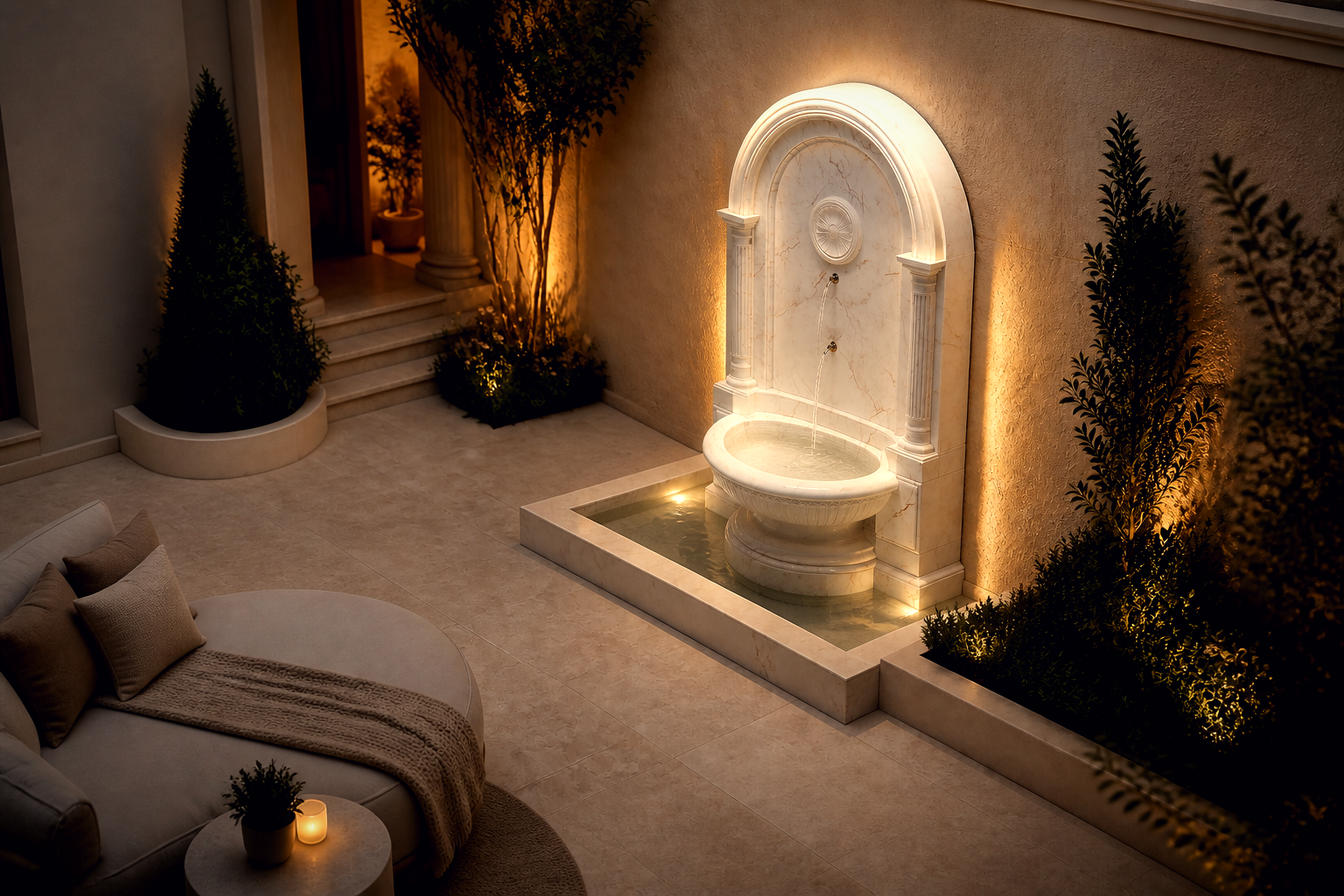 Foschia — marble wall fountain by 1-OPH