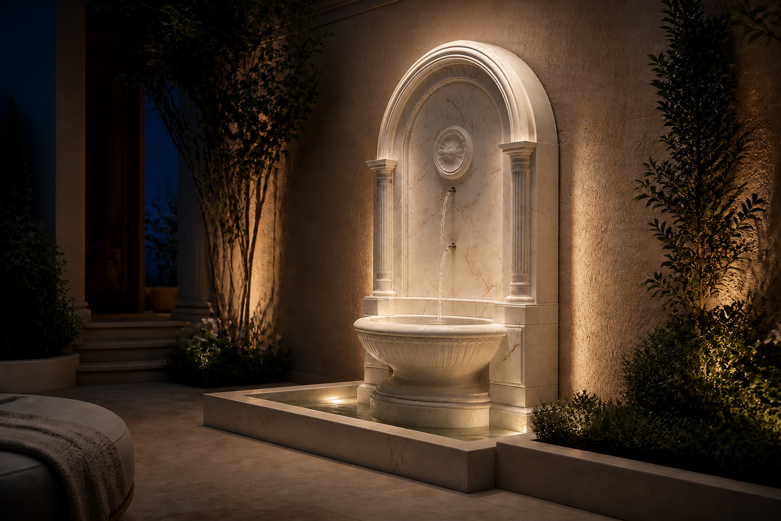 Foschia — marble wall fountain by 1-OPH