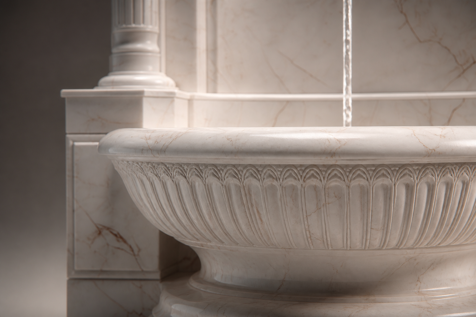 Foschia — marble wall fountain by 1-OPH