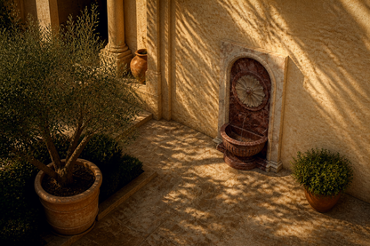 Rocio — rose marble wall fountain by 1-OPH