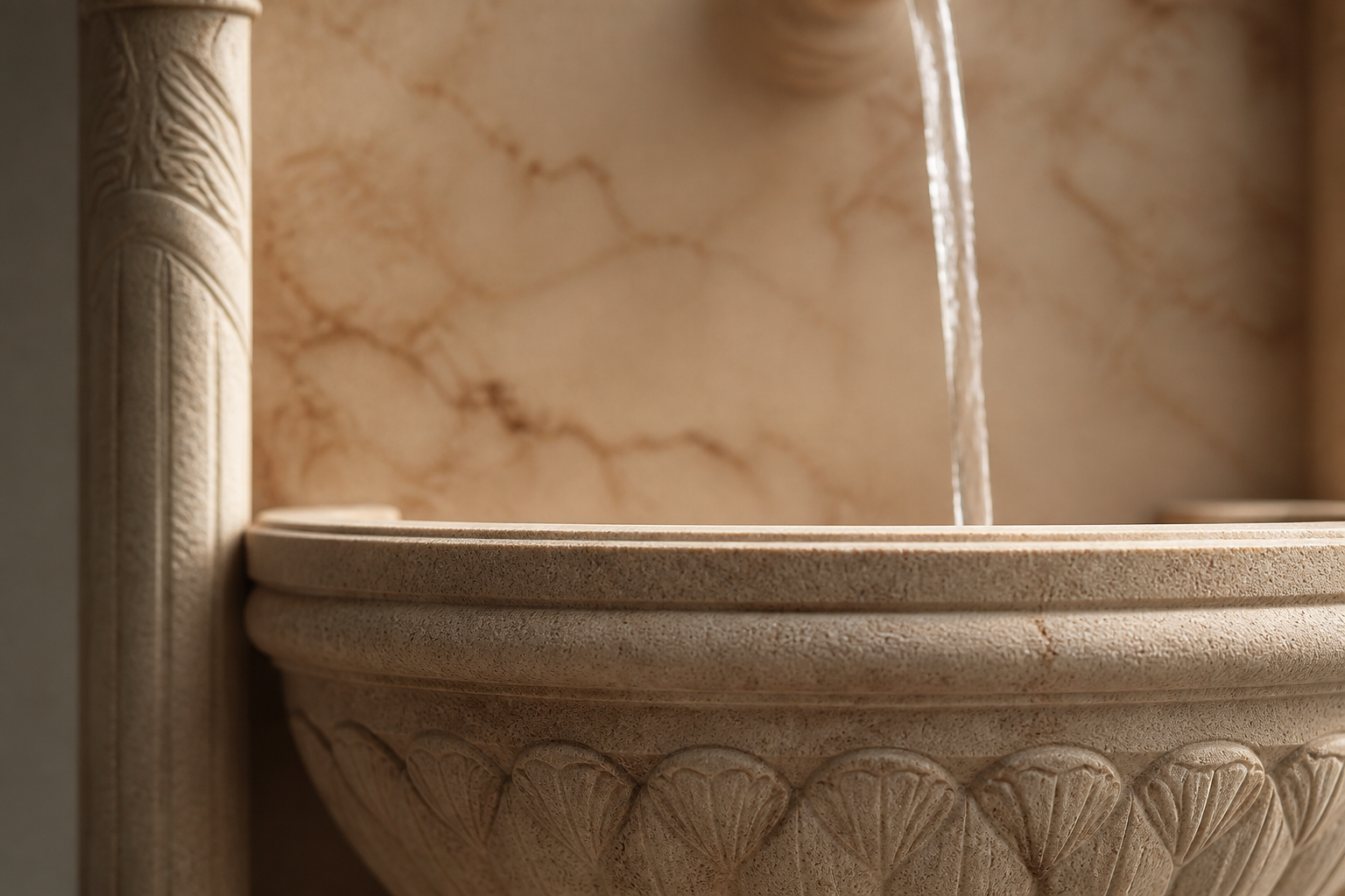 Neblina — sandstone wall fountain by 1-OPH