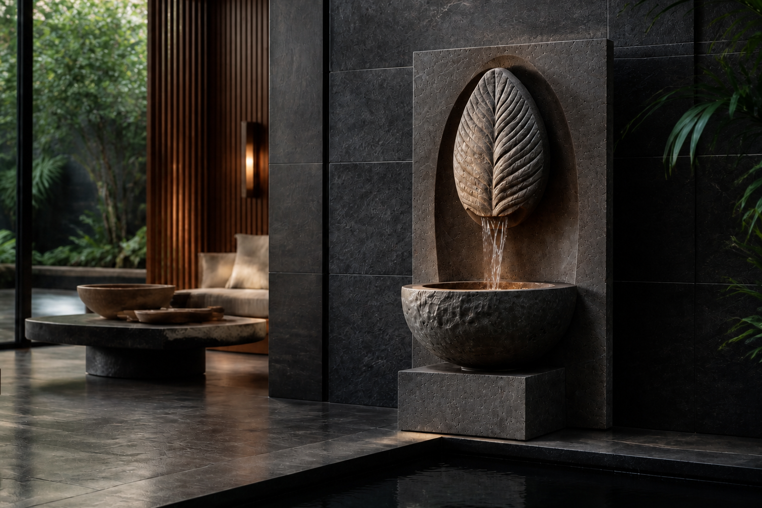 Alveo — travertine fountain by 1-OPH