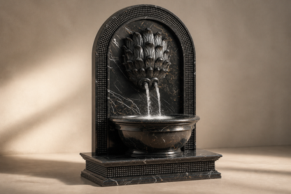 Nubara — black marble wall fountain by 1-OPH