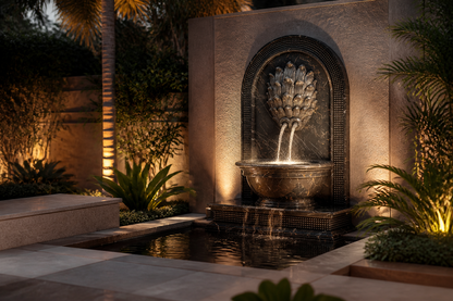 Nubara — black marble wall fountain by 1-OPH