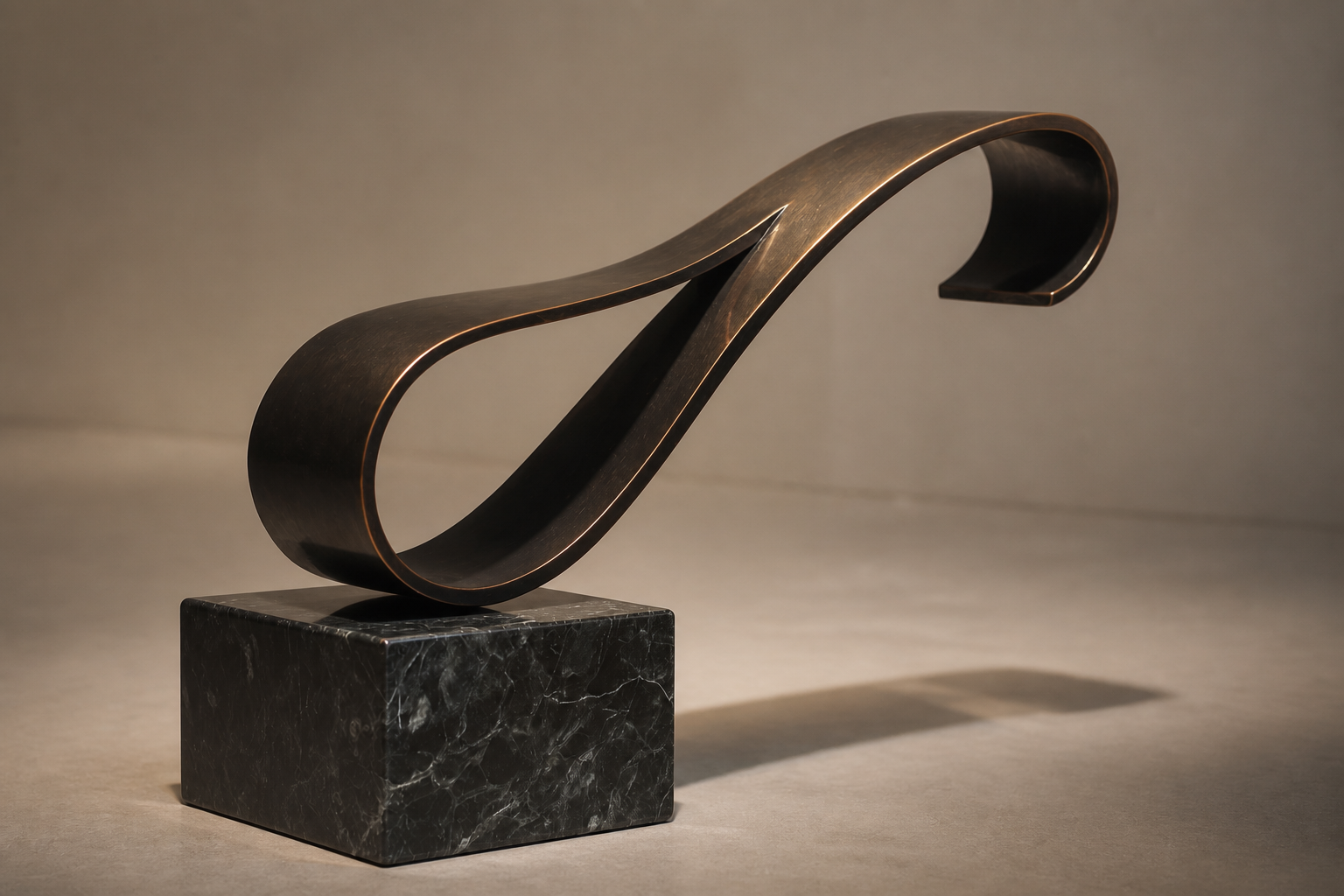 Ancha — Bronze on Nero Marquina marble sculpture by 1-OPH