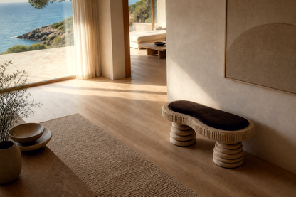 Sereda — travertine sculptural bench by 1-OPH