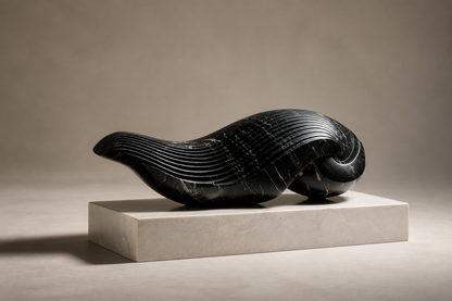 Situla — Nero Marquina marble on limestone sculpture by 1-OPH