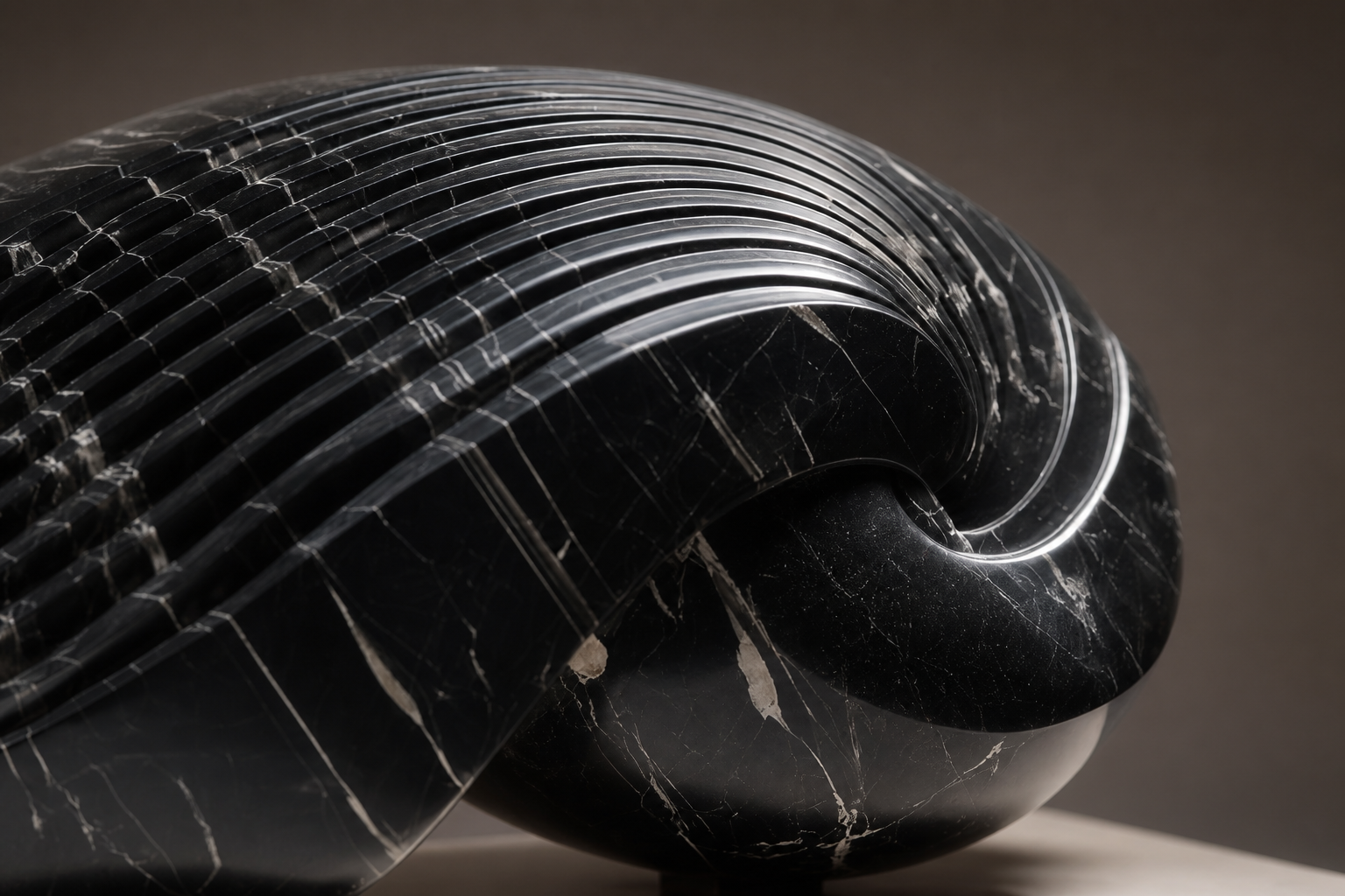 Situla — Nero Marquina marble on limestone sculpture by 1-OPH