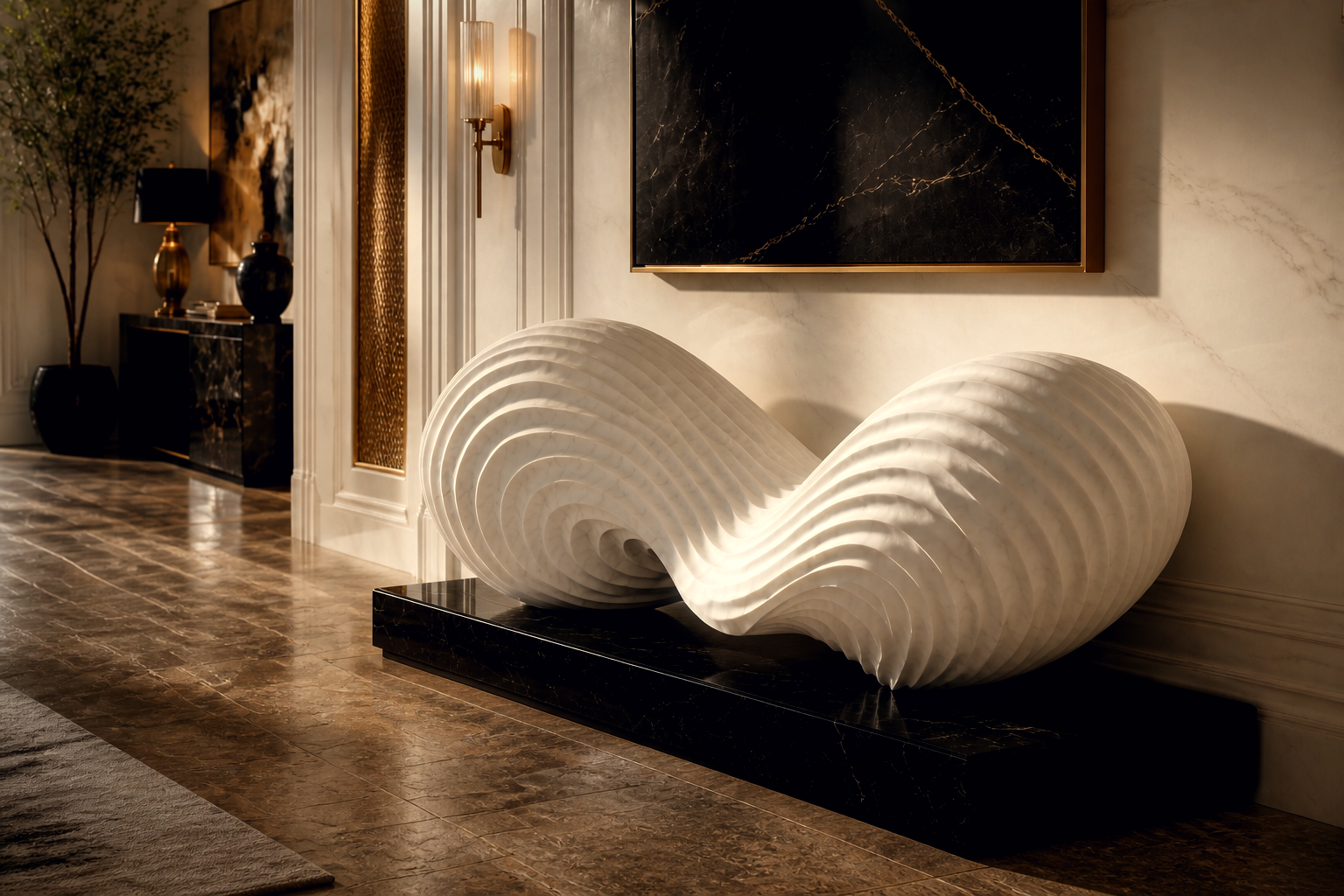 Requia — stone sculptural bench by 1-OPH
