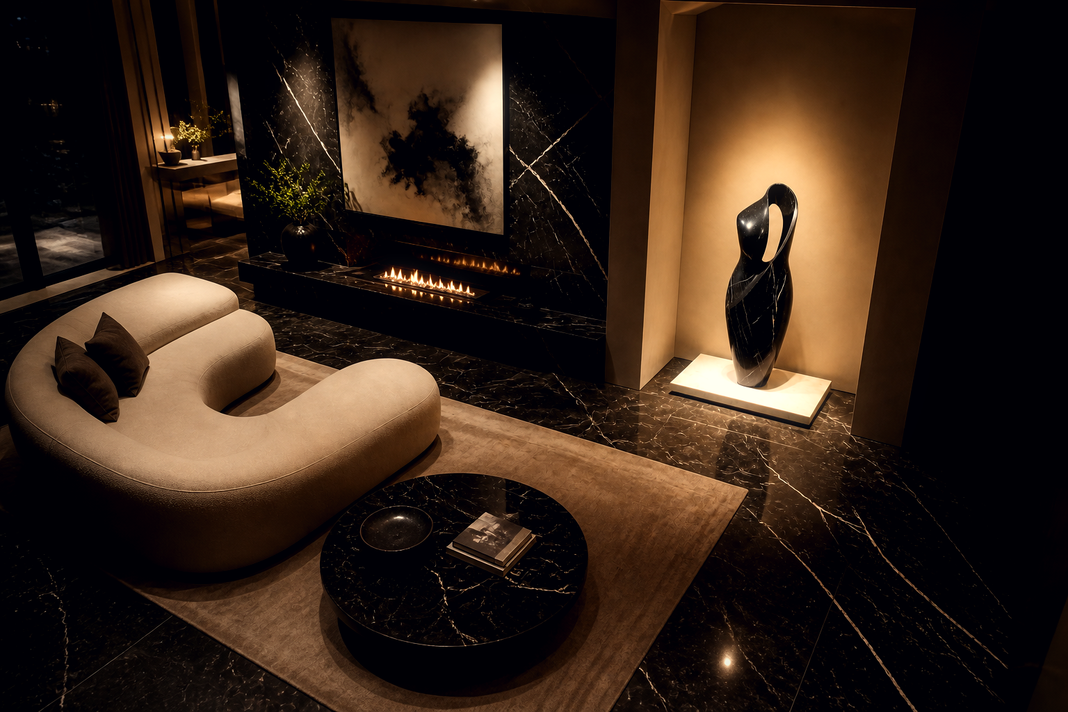Gasa — black marble monolith by 1-OPH