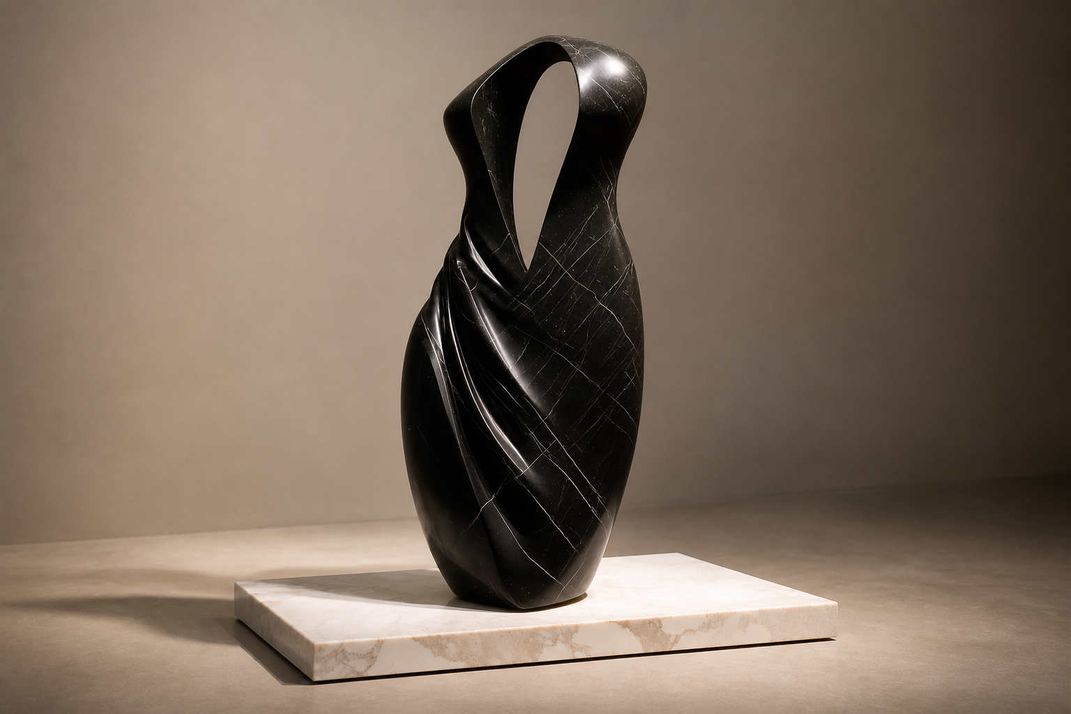 Mesa — black marble monolith by 1-OPH