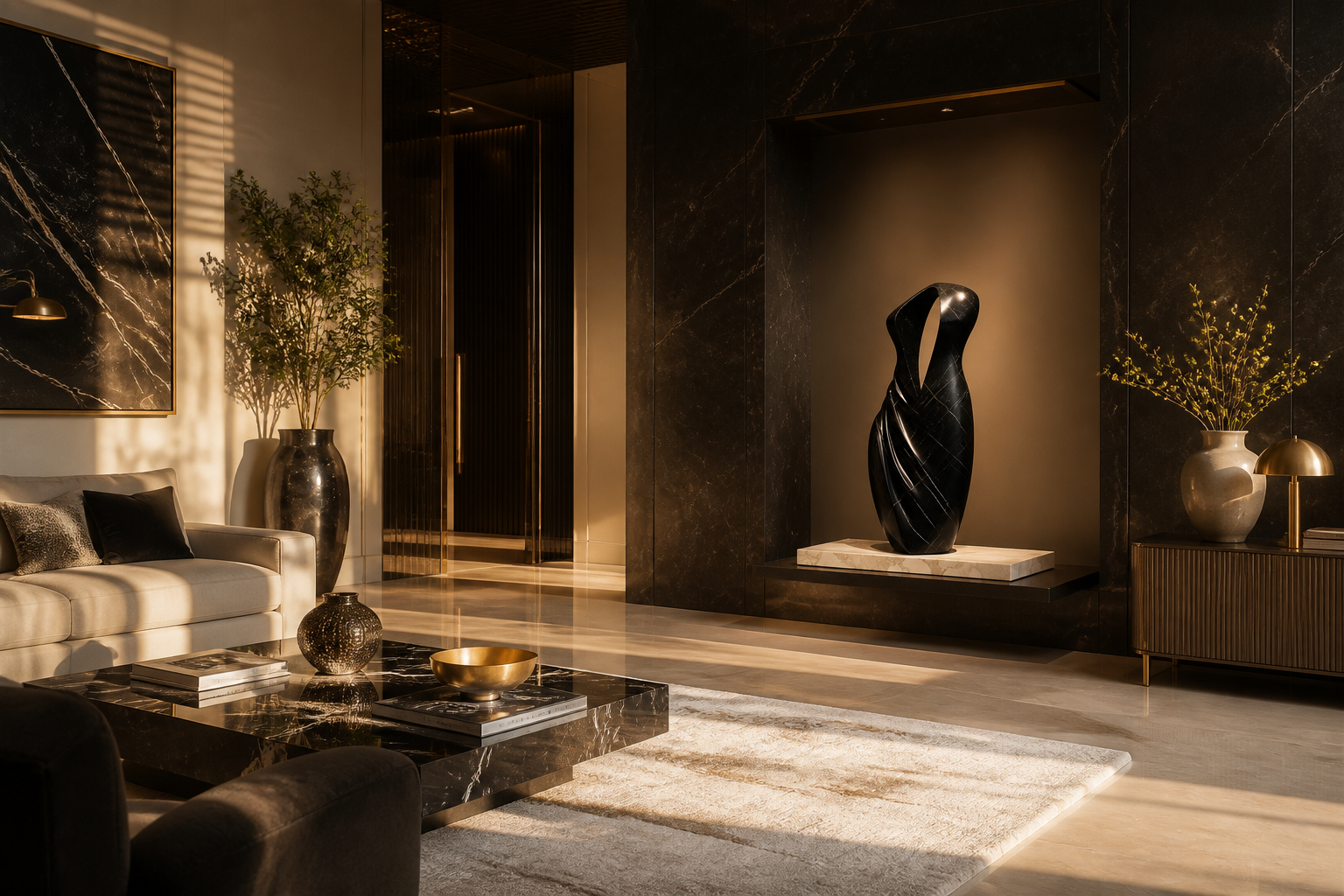 Mesa — black marble monolith by 1-OPH