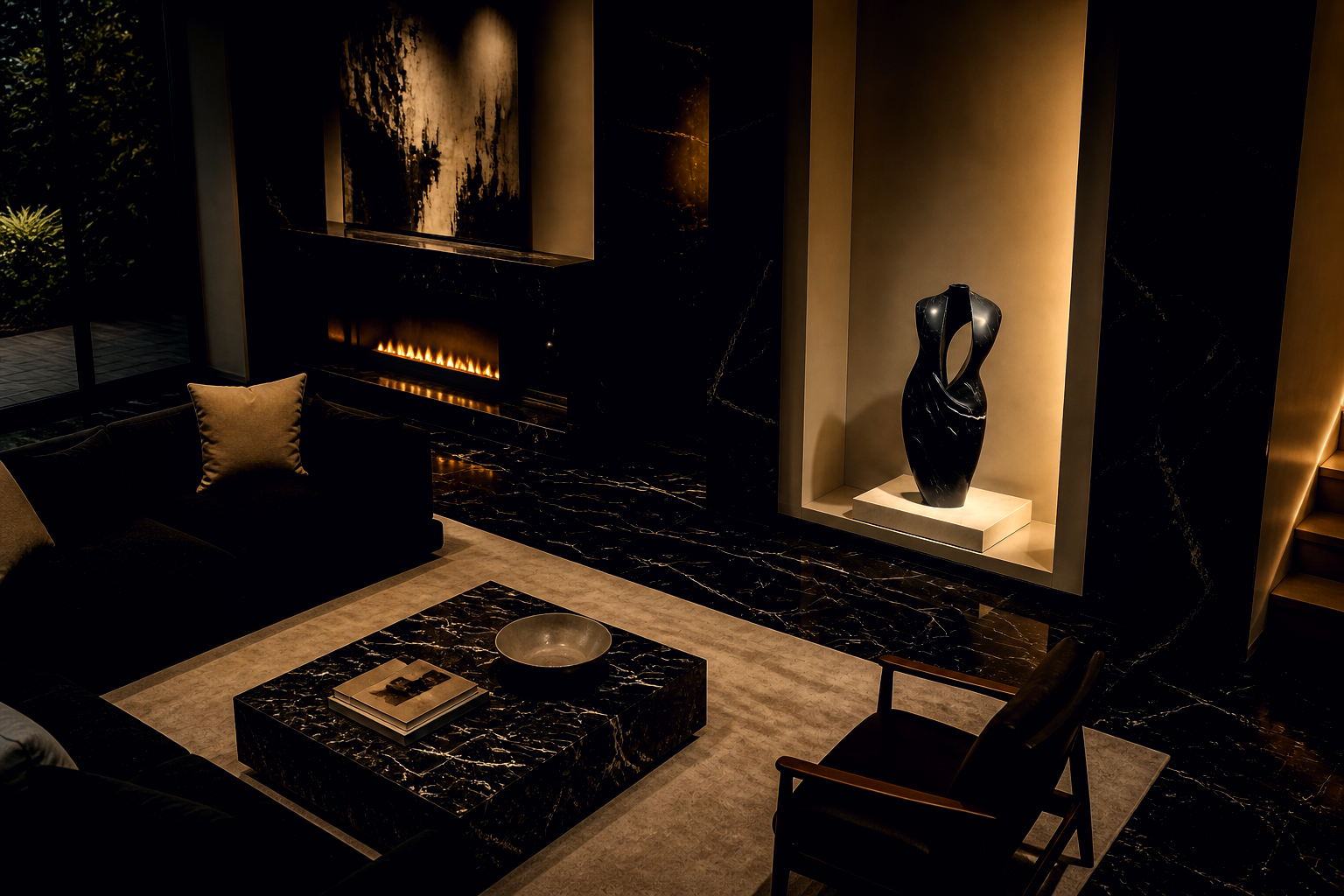 Sierra — black marble monolith by 1-OPH