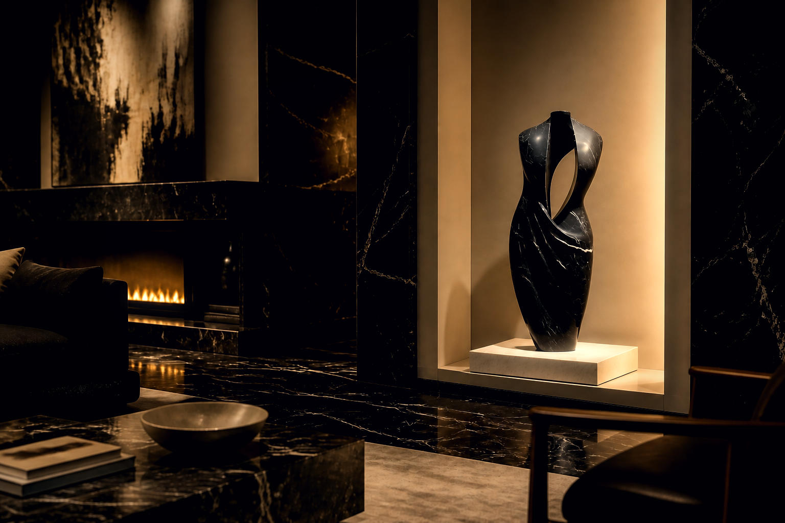 Sierra — black marble monolith by 1-OPH