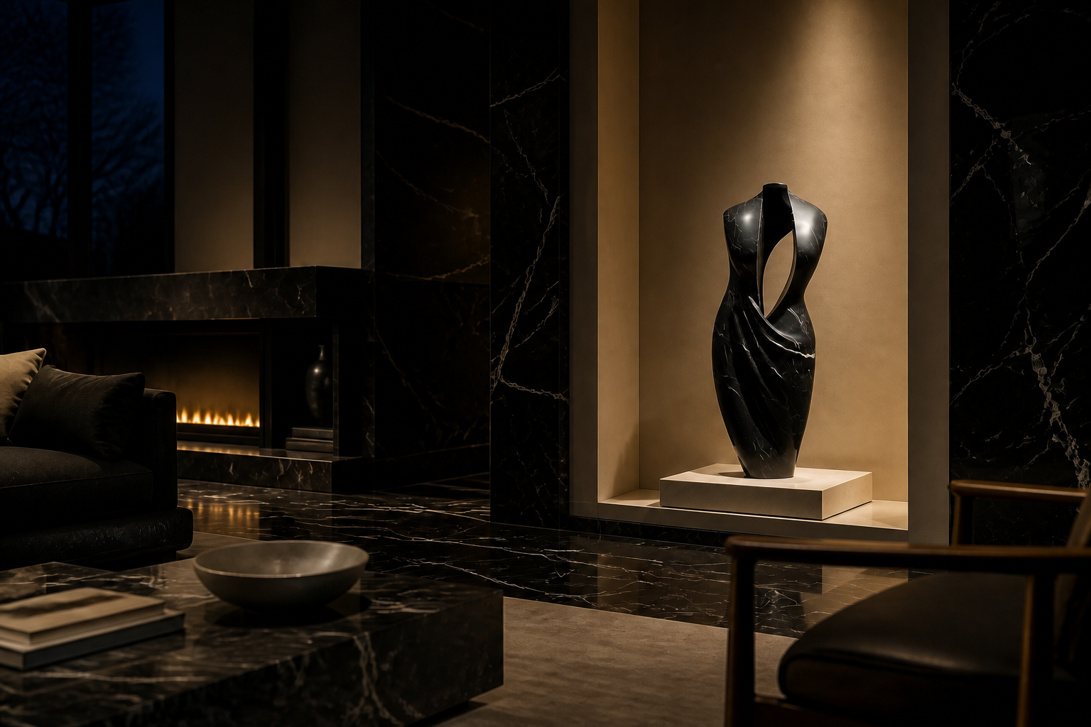 Sierra — black marble monolith by 1-OPH