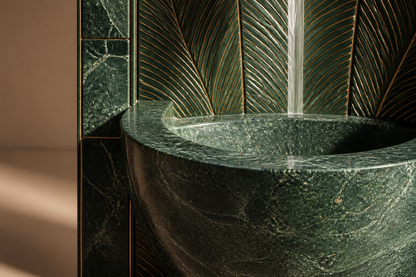 Vapora — green marble wall fountain by 1-OPH