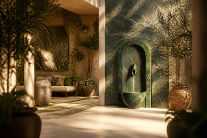 Vapora — green marble wall fountain by 1-OPH