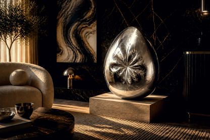 Ovala — Stainless steel egg sculpture by 1-OPH