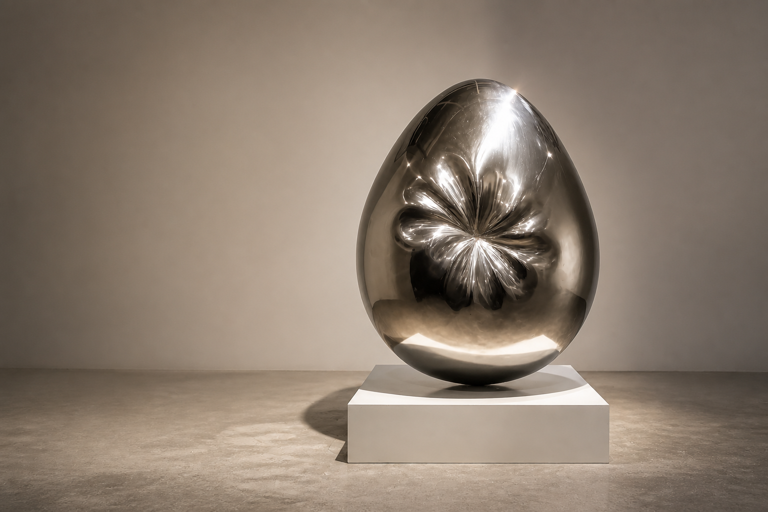 Ovala — Stainless steel egg sculpture by 1-OPH