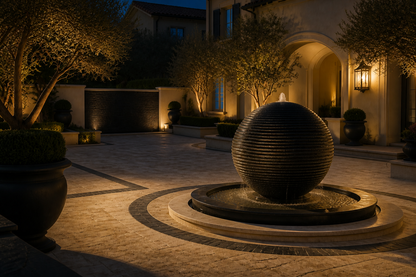 Vela — stone sphere fountain by 1-OPH
