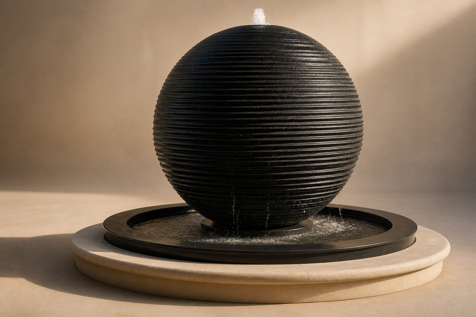 Vela — stone sphere fountain by 1-OPH