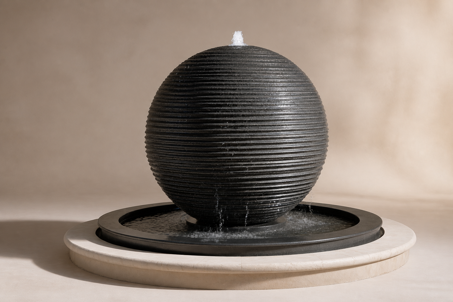 Vela — stone sphere fountain by 1-OPH