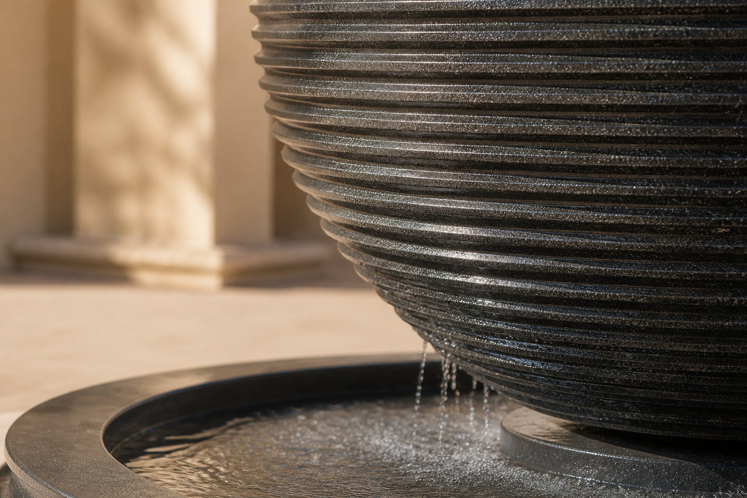 Vela — stone sphere fountain by 1-OPH