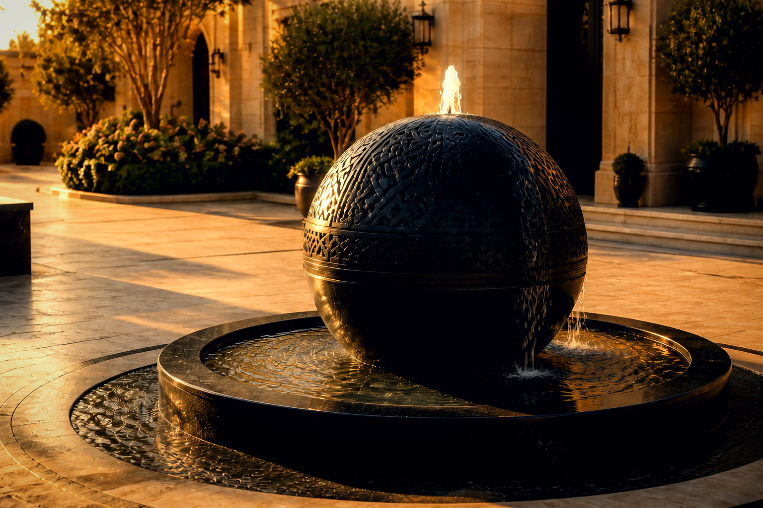 Deneb — stone sphere fountain by 1-OPH