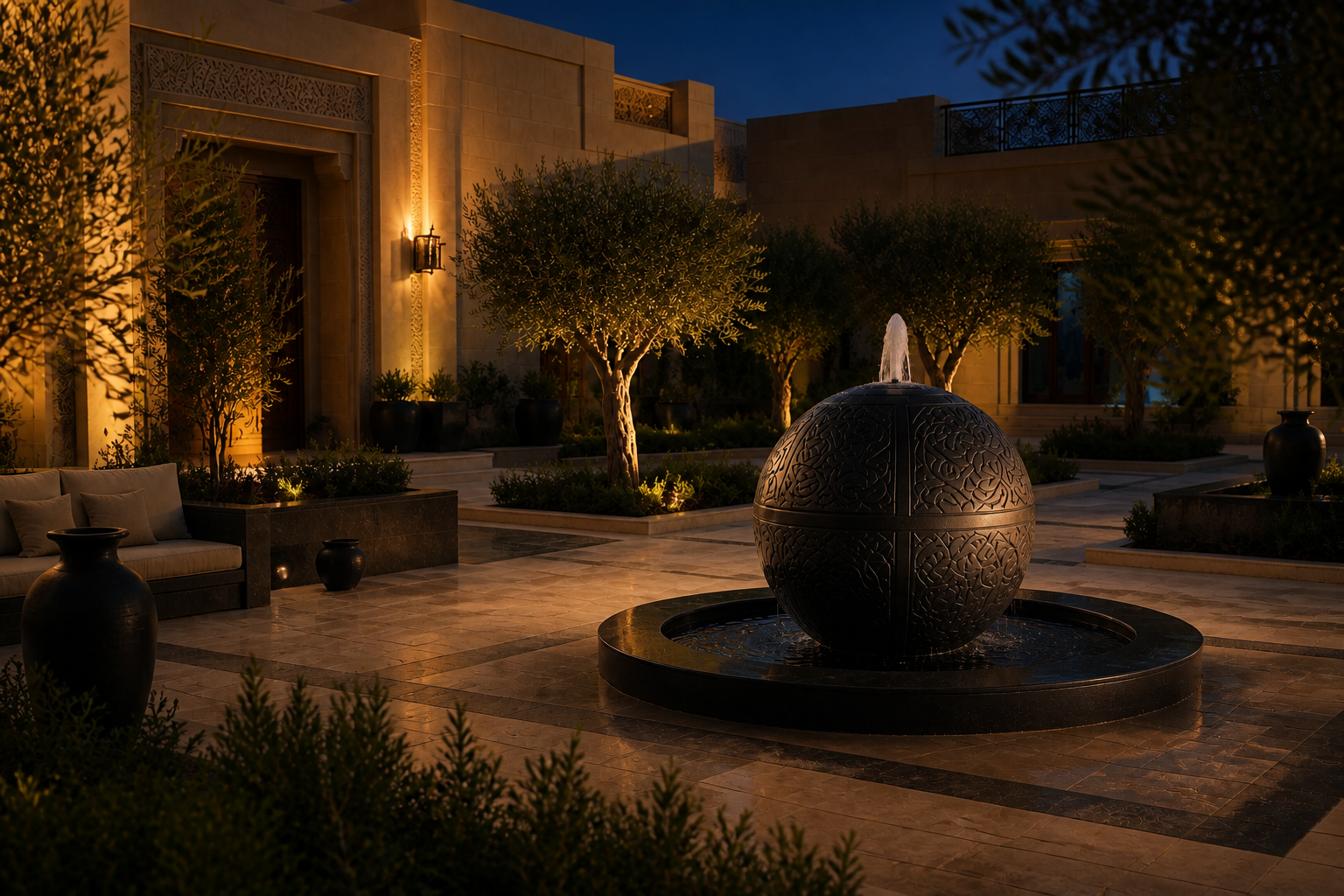 Alya — stone sphere fountain by 1-OPH