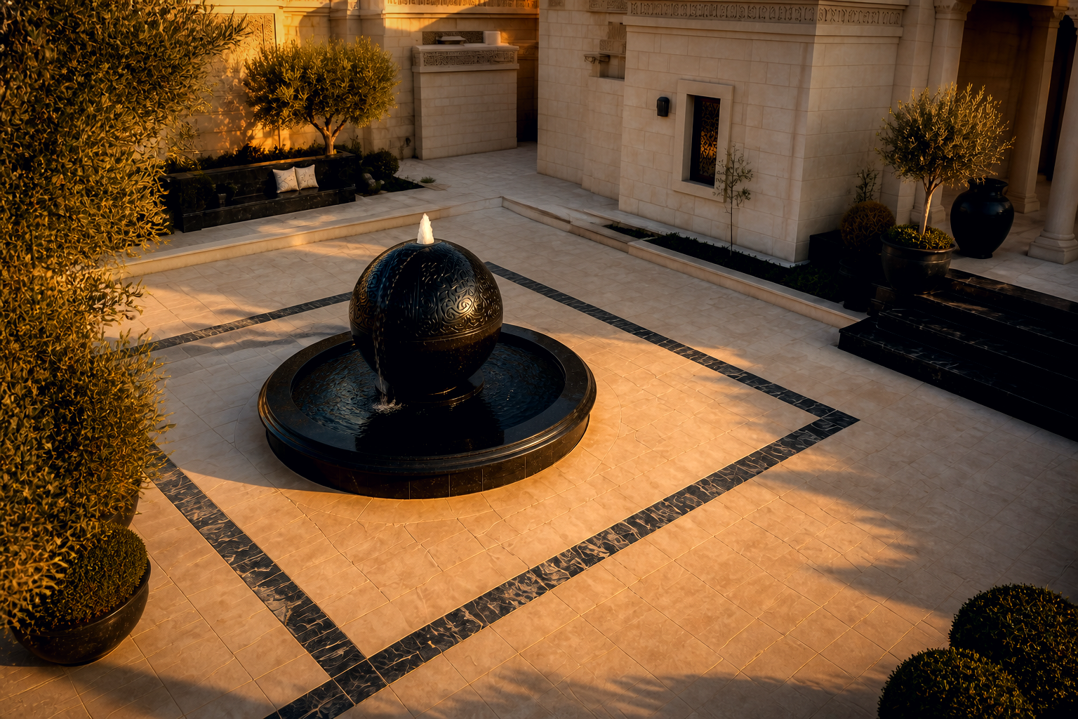Zenith — stone sphere fountain by 1-OPH