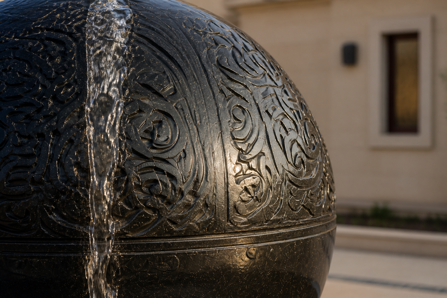 Zenith — stone sphere fountain by 1-OPH