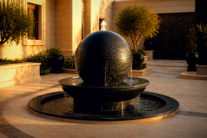 Azimuth — stone sphere fountain by 1-OPH