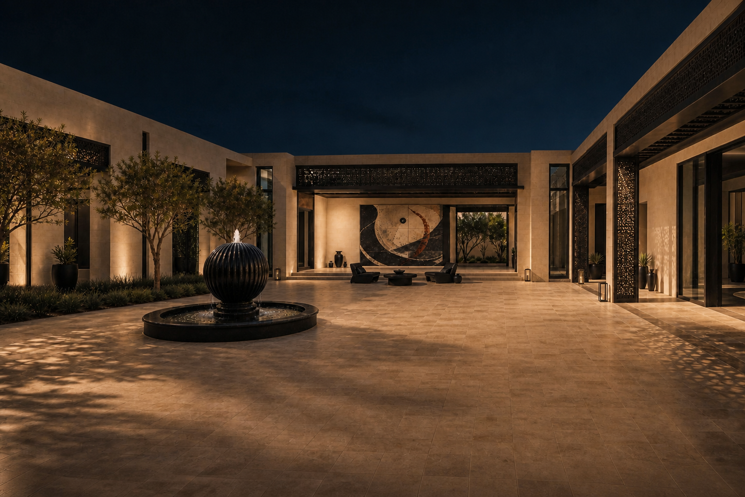 Nadir — stone sphere fountain by 1-OPH