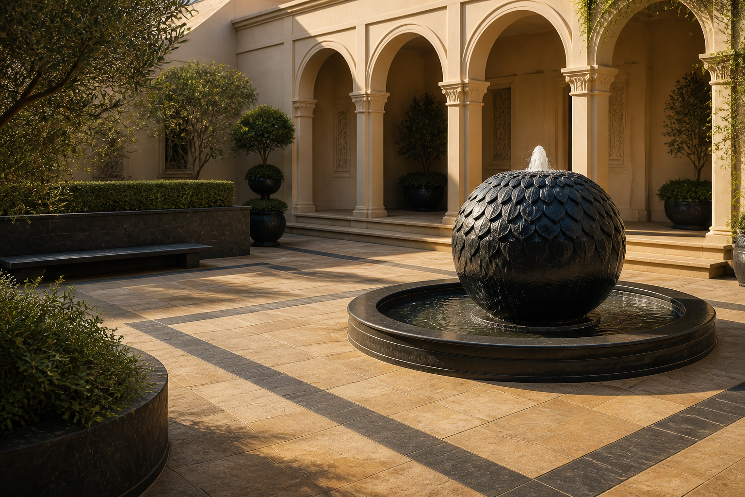Polaris — stone sphere fountain by 1-OPH