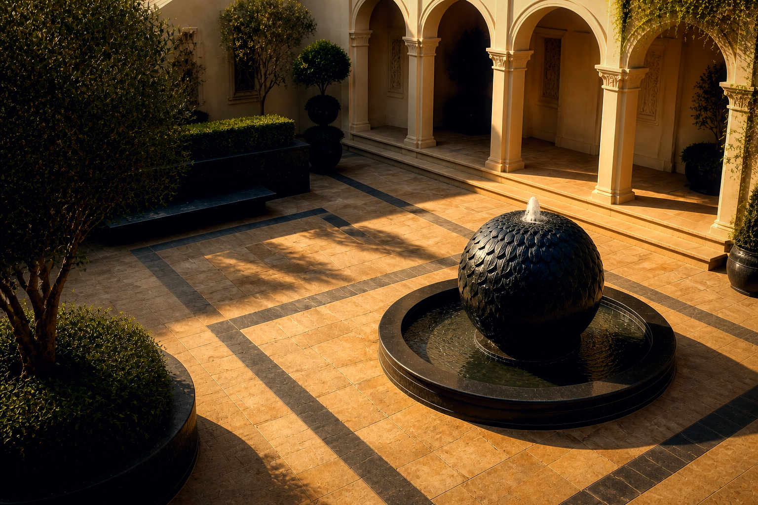 Polaris — stone sphere fountain by 1-OPH