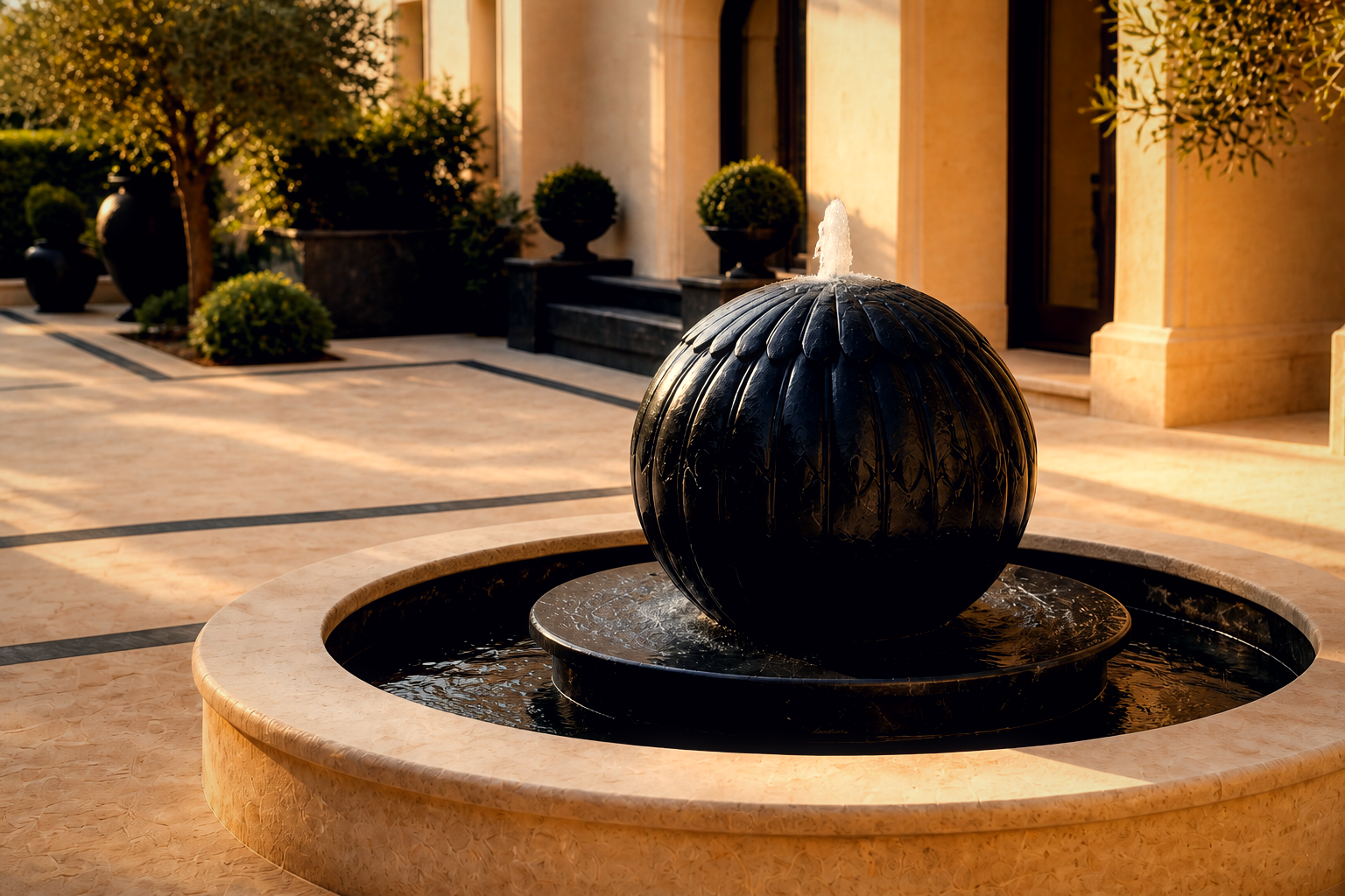 Antares — stone sphere fountain by 1-OPH