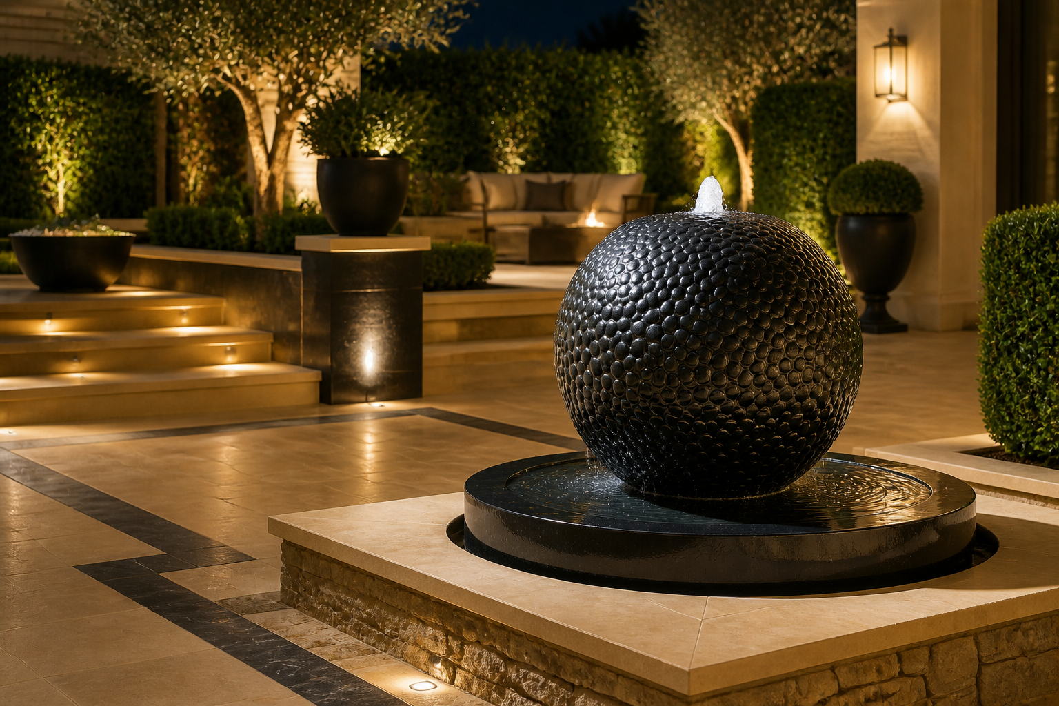 Sabik — stone sphere fountain by 1-OPH