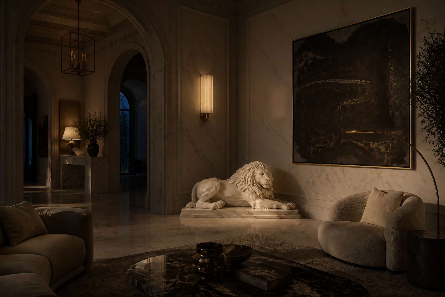 Floresta — Marble sculpture by 1-OPH