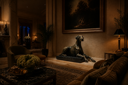 Silvana — Bronze on Nero Marquina marble sculpture by 1-OPH