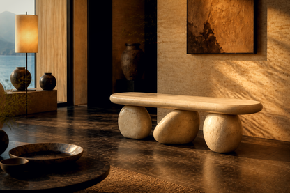 Stanza — marble sculptural bench by 1-OPH